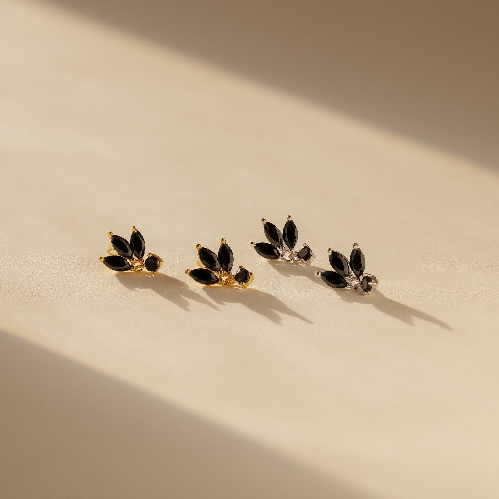 Vintage Glamour: Emily Black Petal Earrings