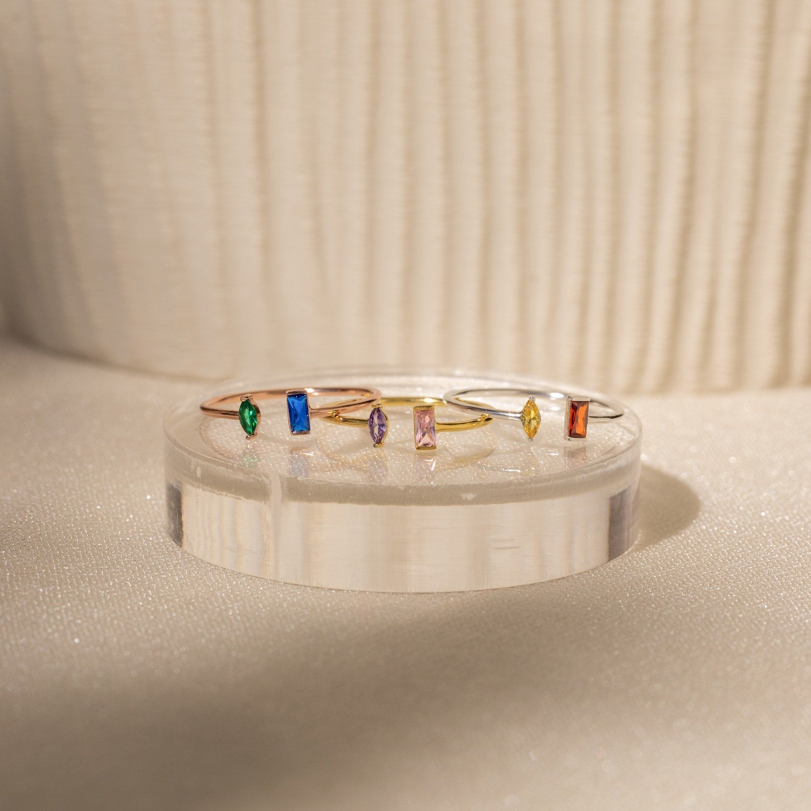 Personalized Elegance: Duo Marquise Baguette Ring