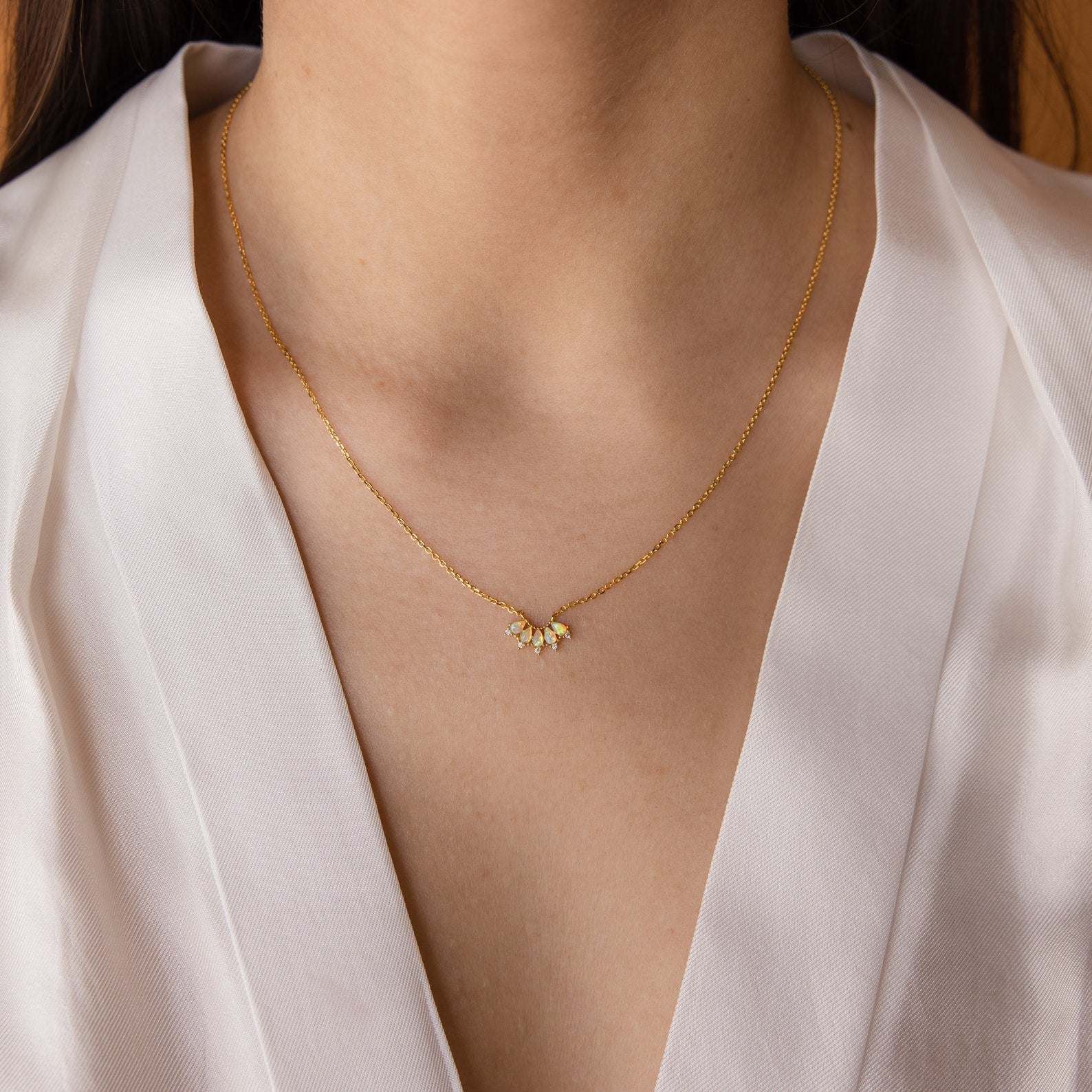 Personalized Marquise Birthstone Necklace