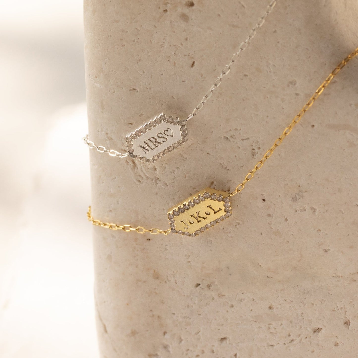 Elegant Personalization: Hexagon Charm Bracelet