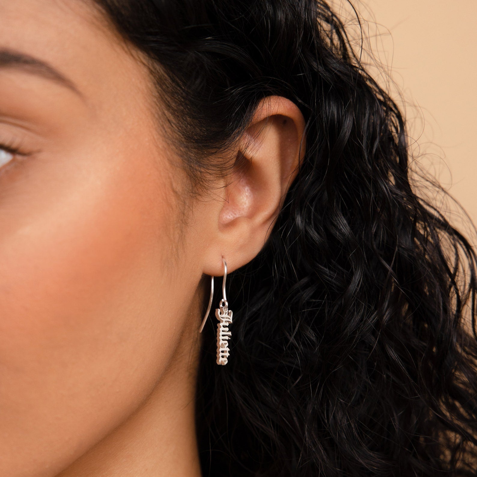 Memorable Customization: Vertical Dangling Name Earrings Sterling Silver