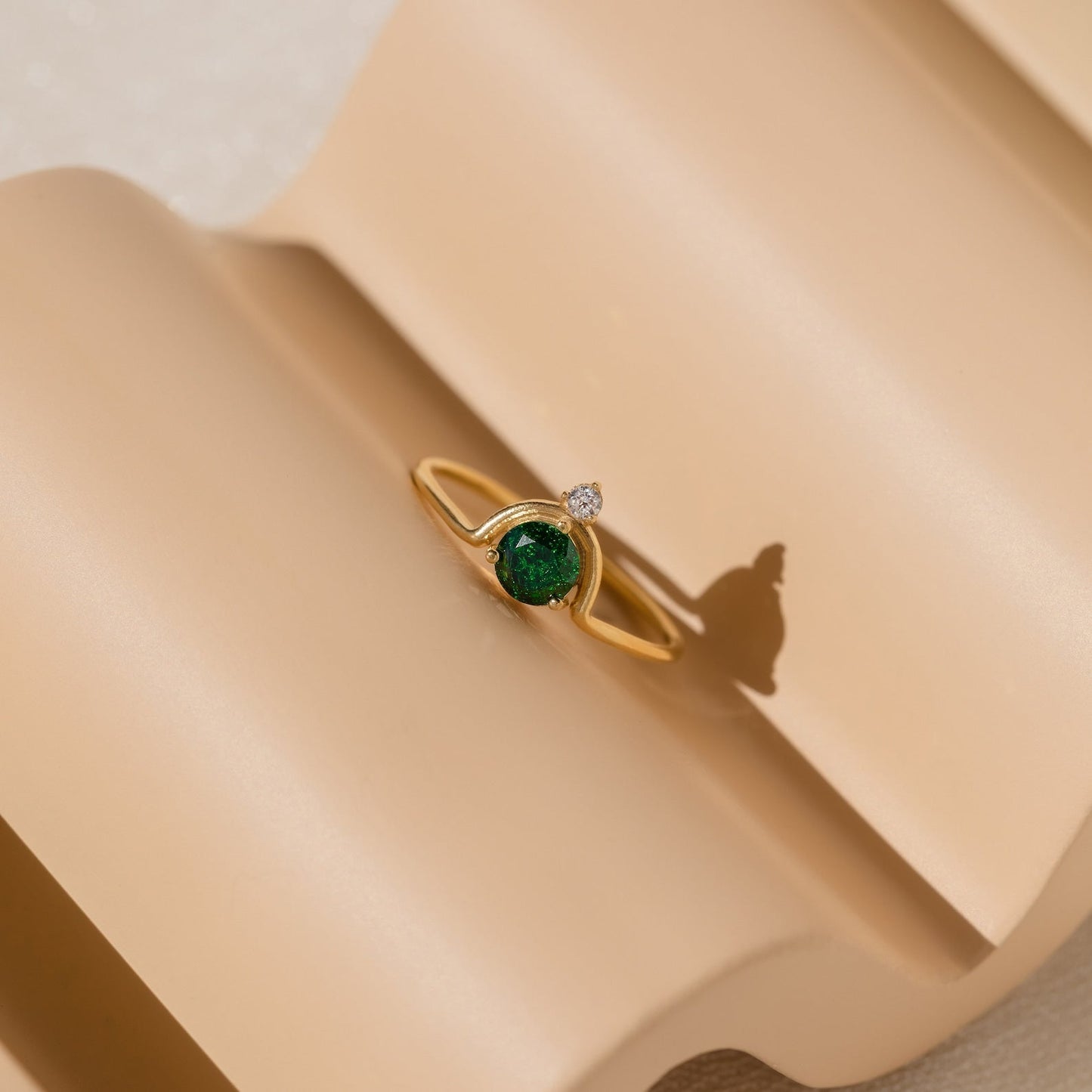 Duo Vintage Birthstone Ring Sterling Silver