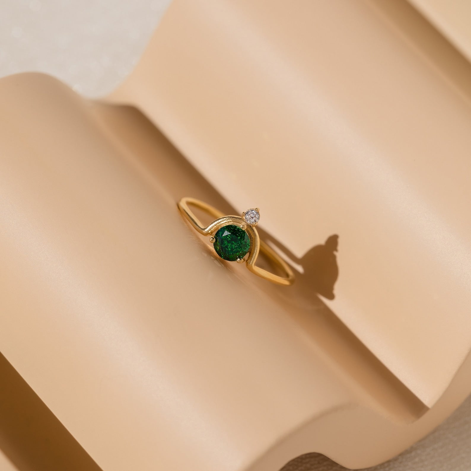 Duo Vintage Birthstone Ring Sterling Silver