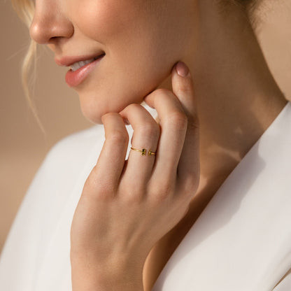 Personalized Elegance: Duo Marquise Baguette Ring