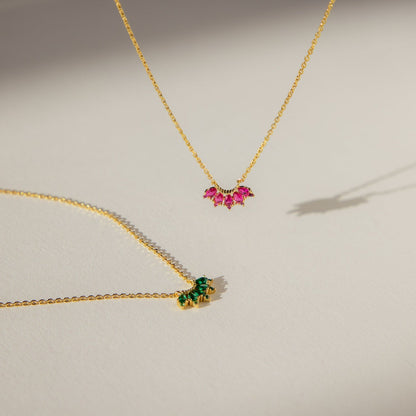 Personalized Marquise Birthstone Necklace 18K Gold