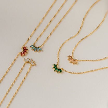 Personalized Marquise Birthstone Necklace