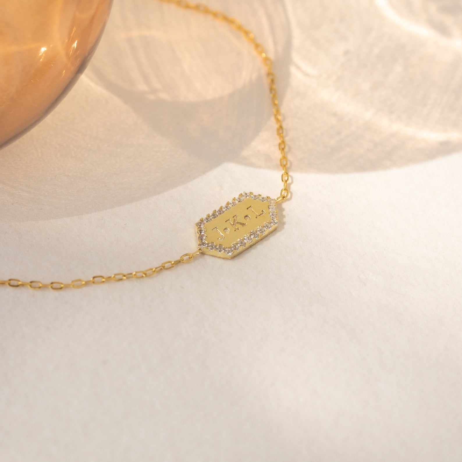 Elegant Personalization: Hexagon Charm Bracelet