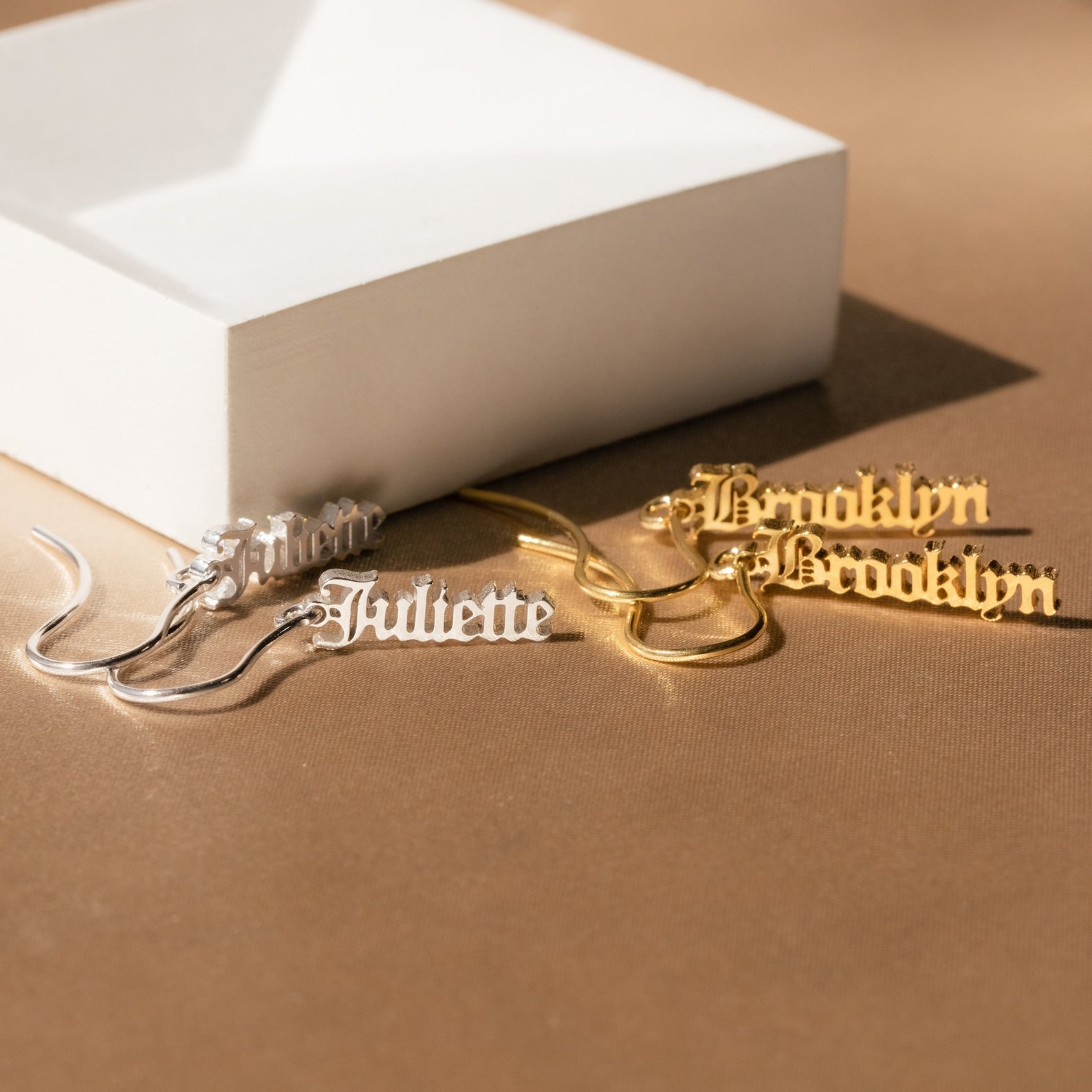 Memorable Customization: Vertical Dangling Name Earrings