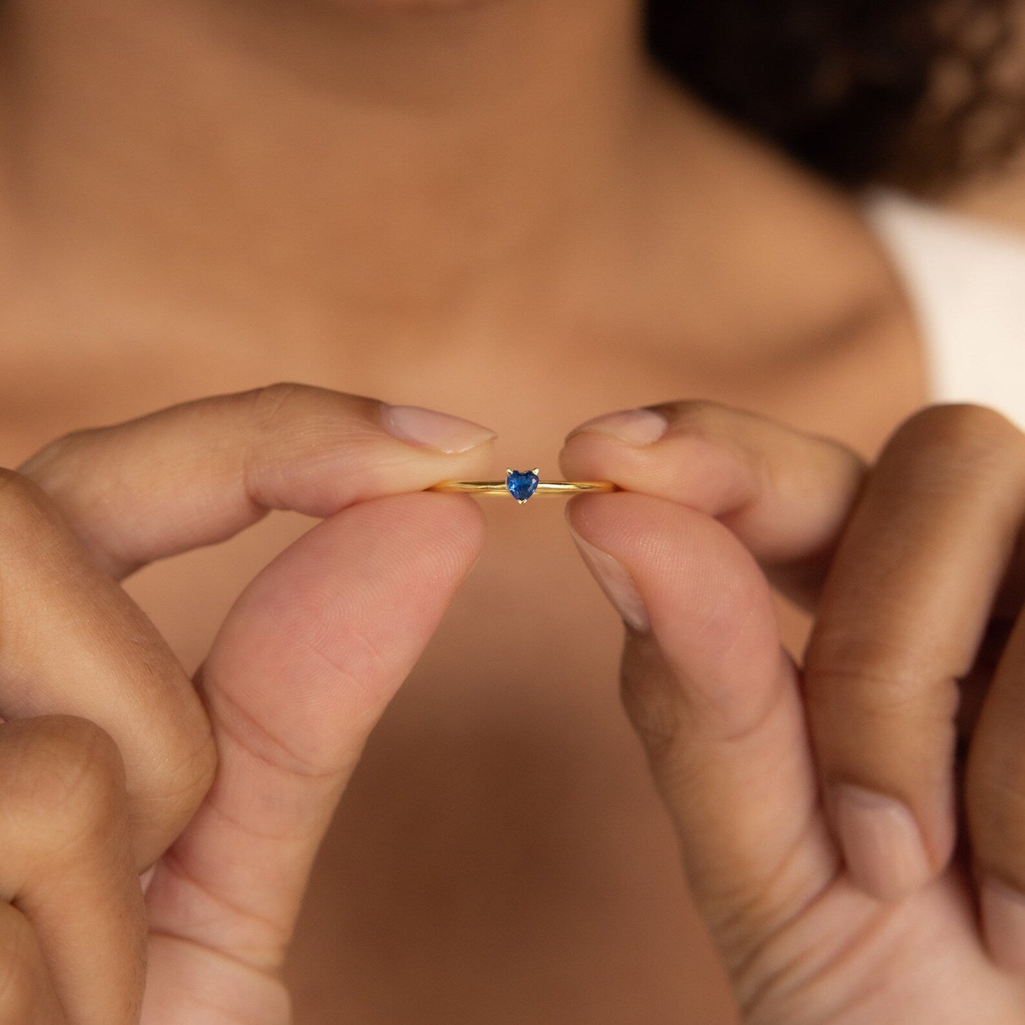 Heart-Shaped Birthstone Stacking Ring: A Symbol of Delicate Romance