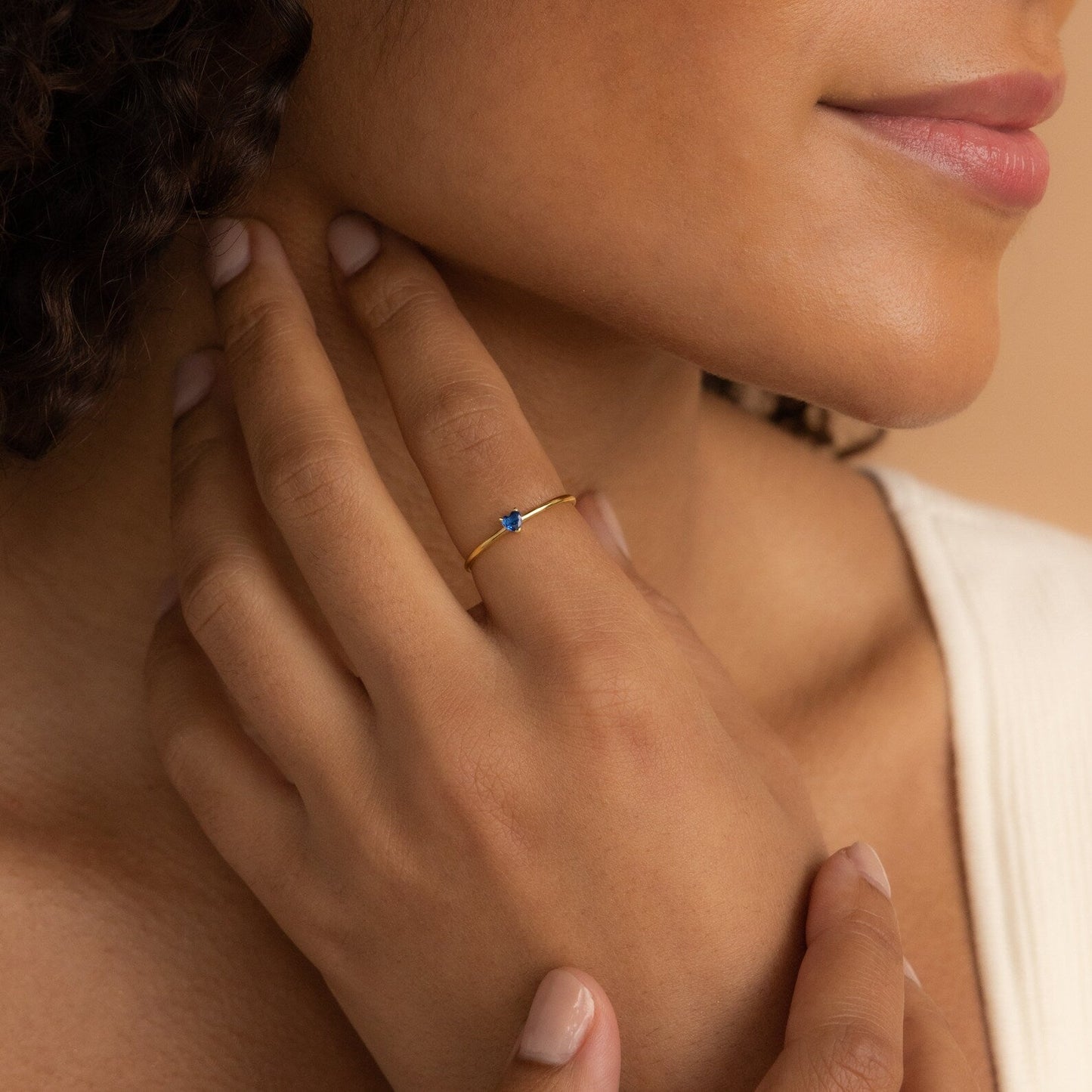 Heart-Shaped Birthstone Stacking Ring: A Symbol of Delicate Romance
