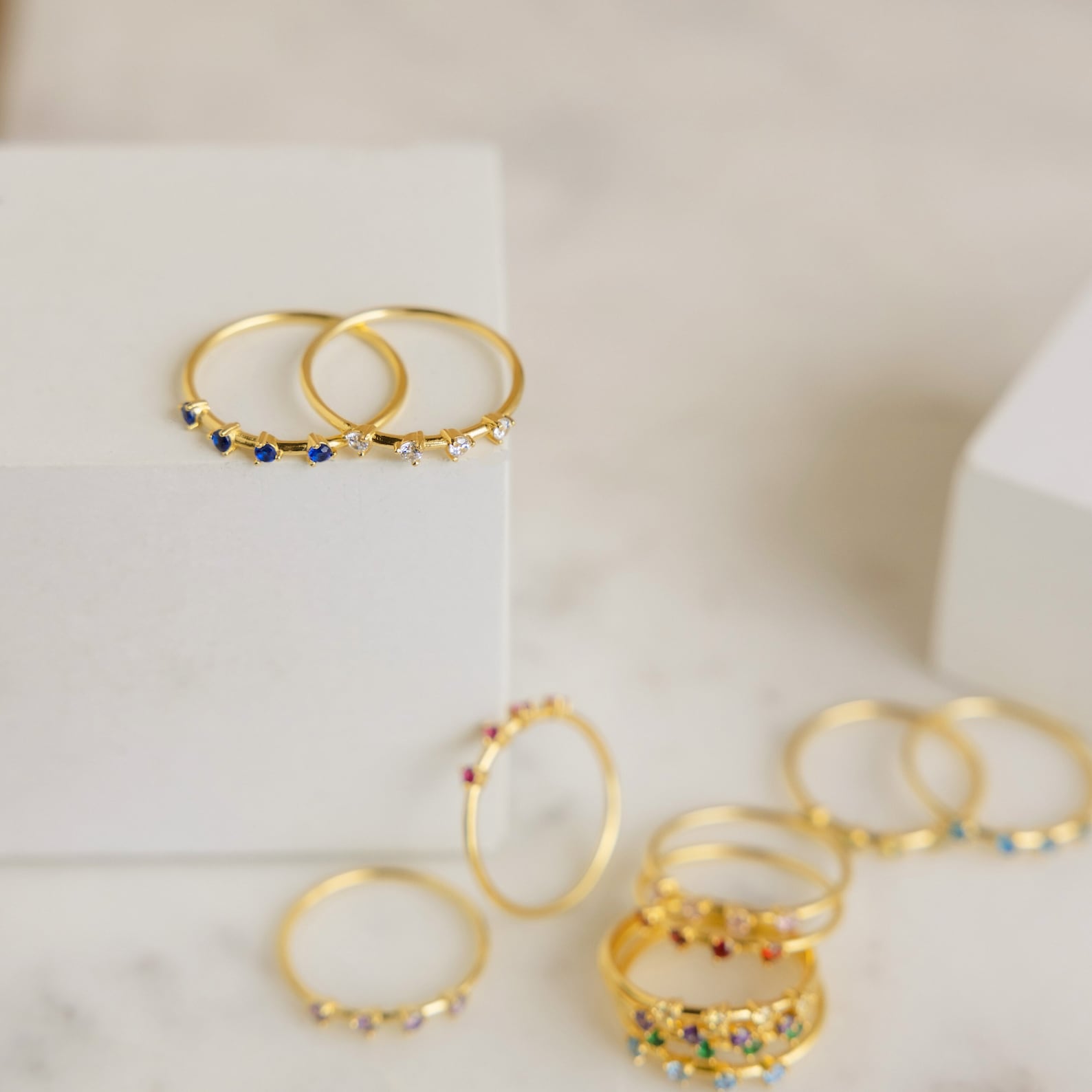 Dainty Multi-Stone Birthstone Ring: A Subtle Celebration of Special Moments