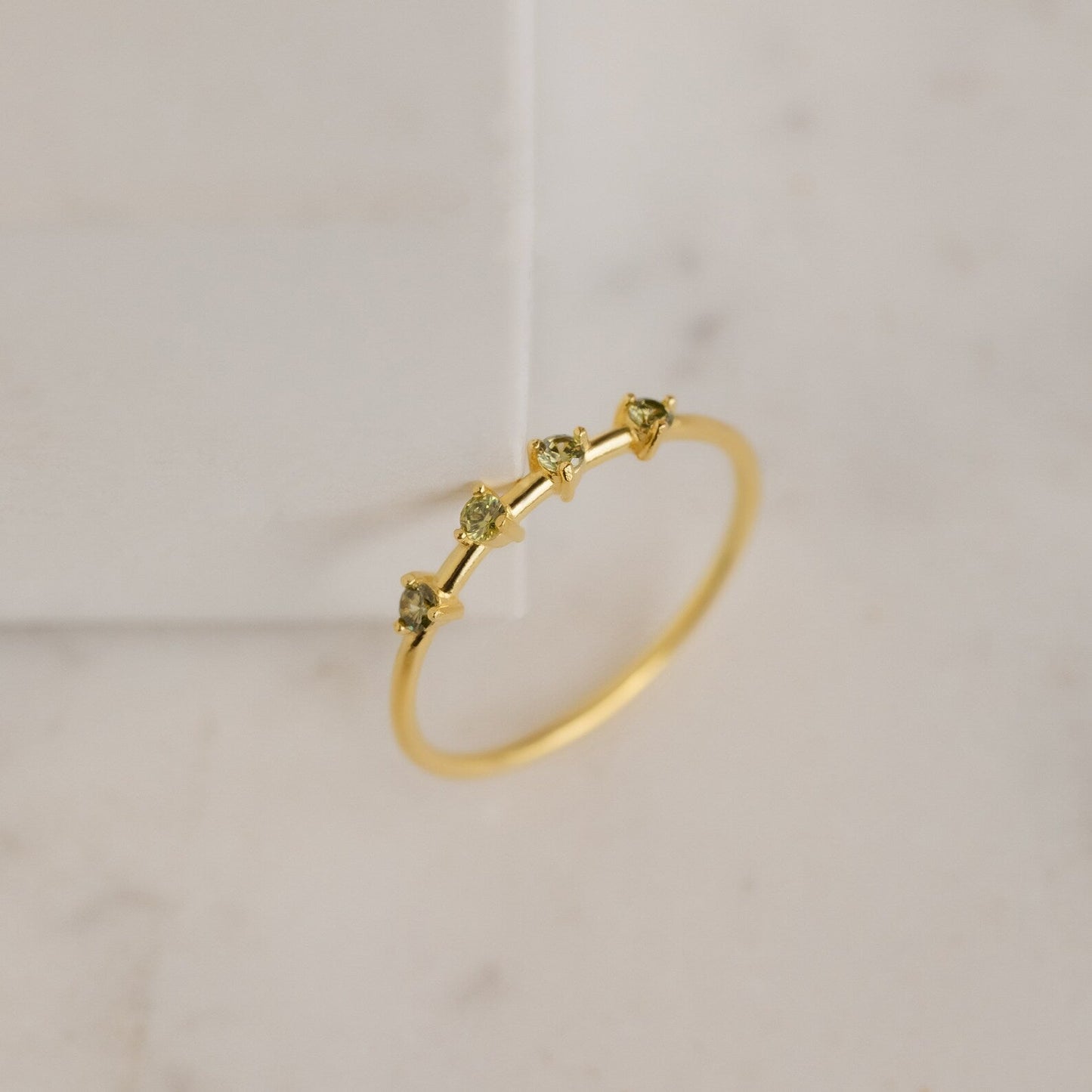 Dainty Multi-Stone Birthstone Ring: A Subtle Celebration of Special Moments 18K Gold