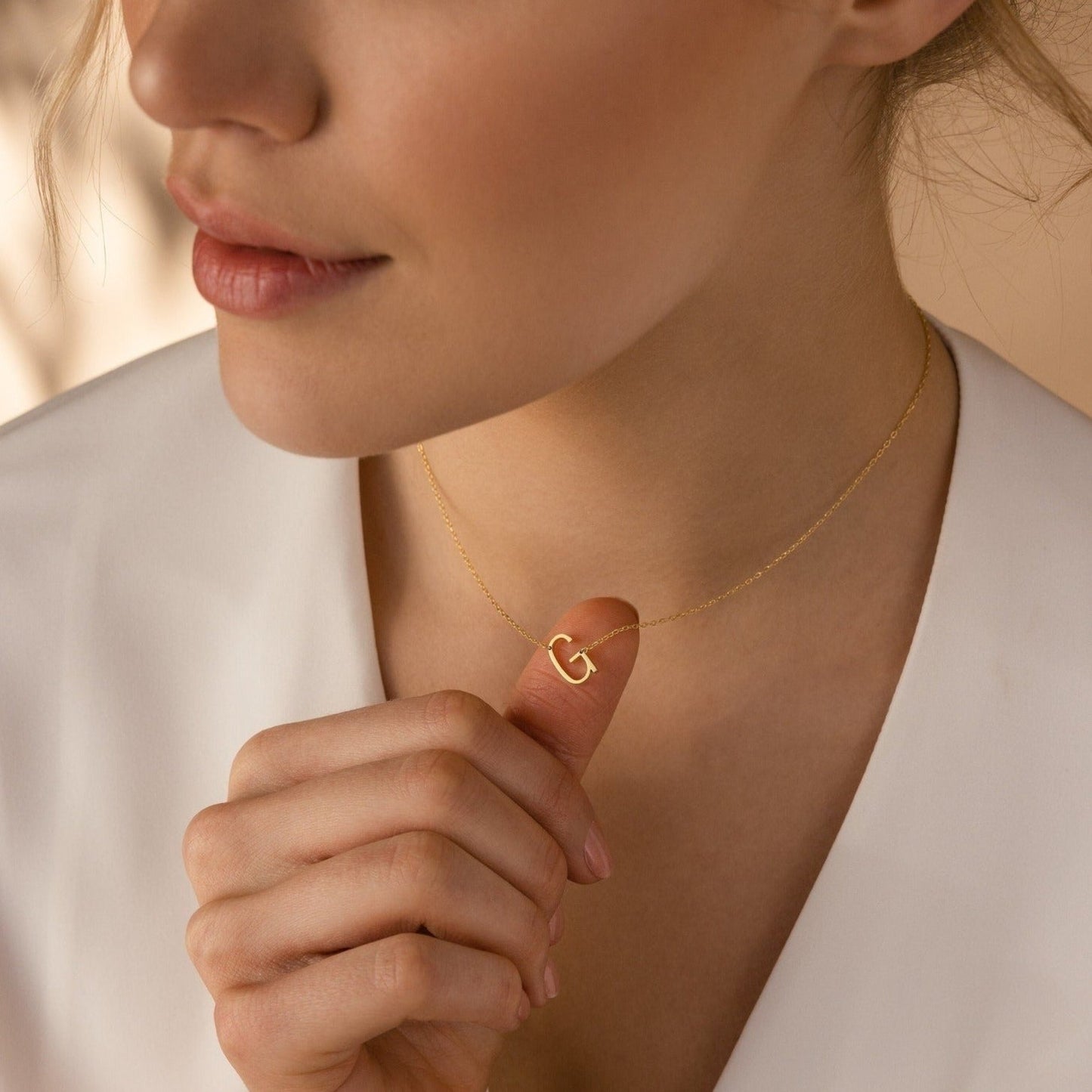Timeless Personalization: Mini Sideways Initial Necklace