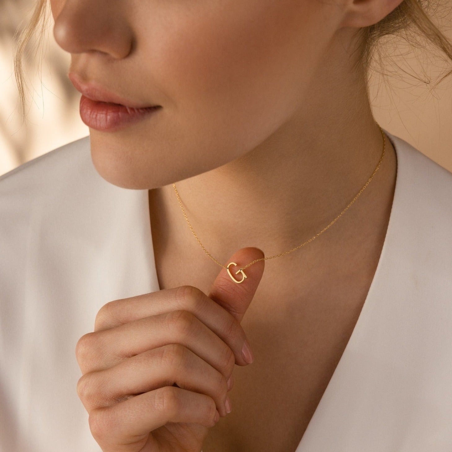 Timeless Personalization: Mini Sideways Initial Necklace