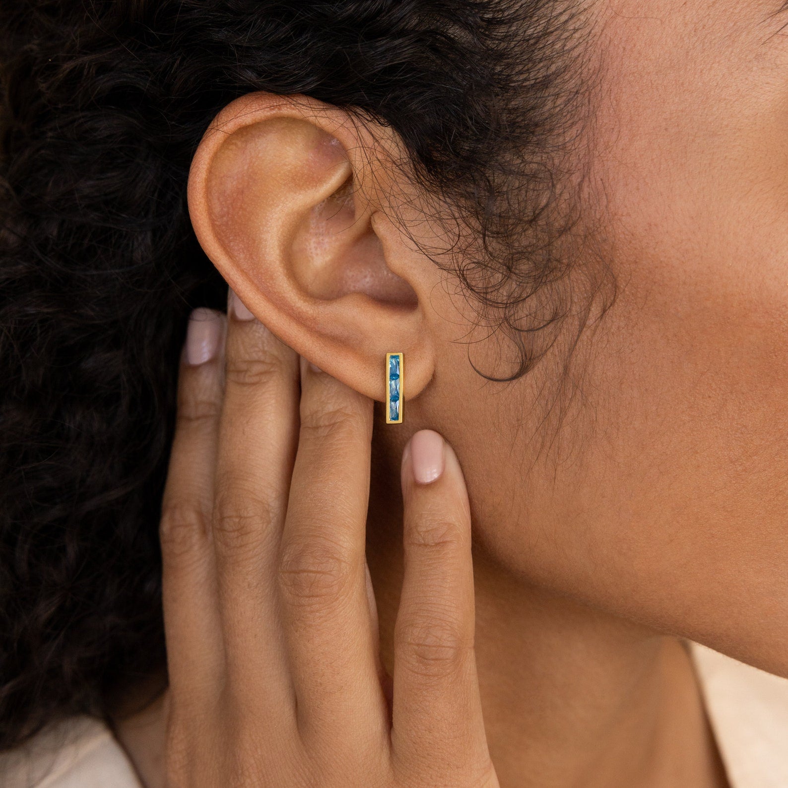 Personalized Birthstone Bar Stud Earrings