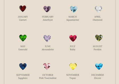 Heart-Shaped Birthstone Stacking Ring: A Symbol of Delicate Romance