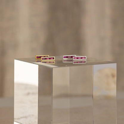 Personalized Birthstone Bar Stud Earrings