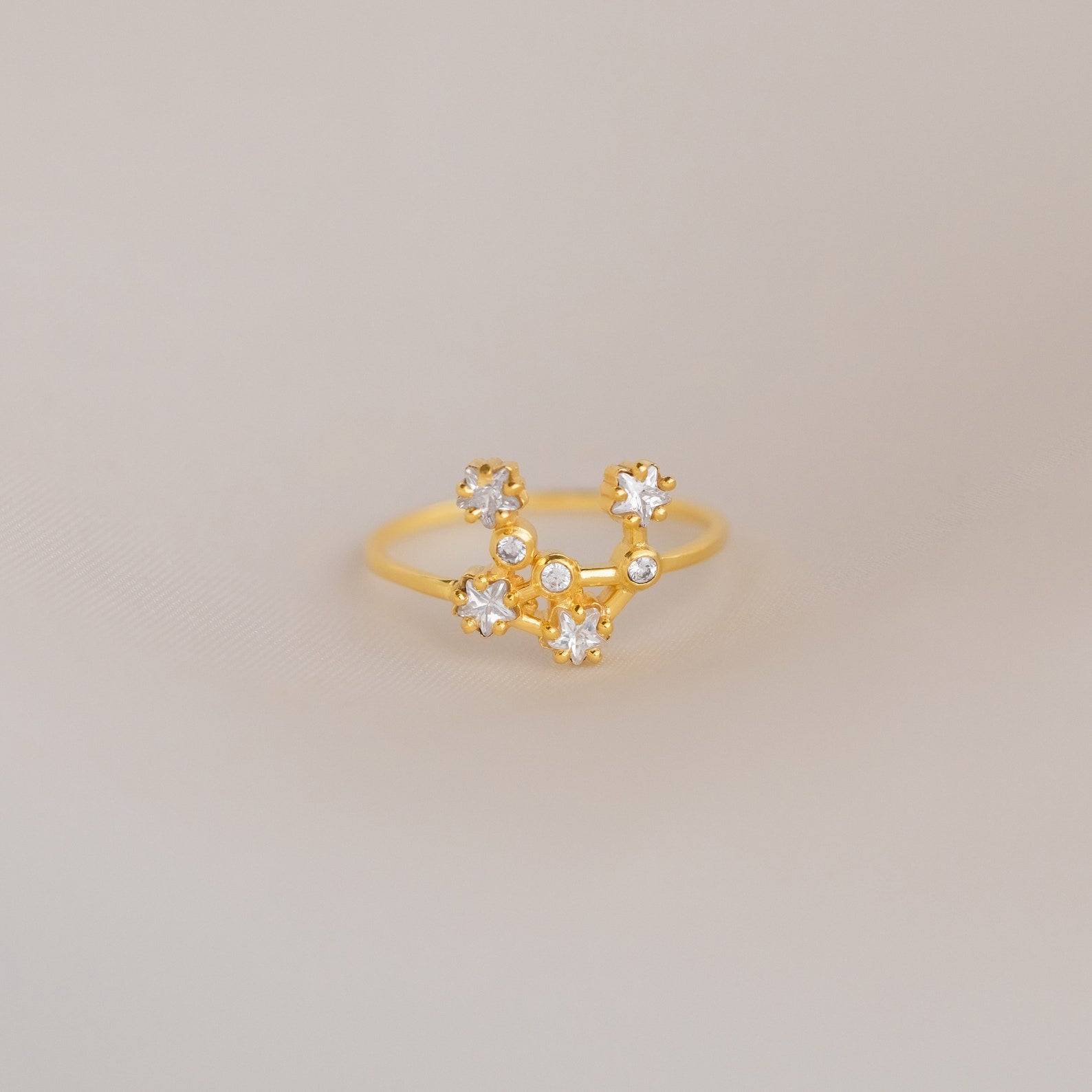 Celestial Sparkle: Diamond Constellation Ring Rose Gold