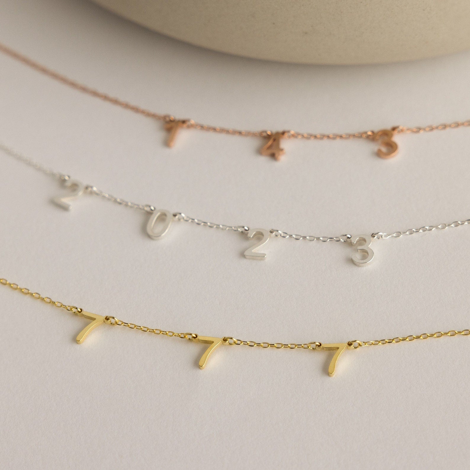 Subtle Sophistication: Minimalist Birth Year Number Necklace