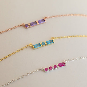 Elegant Personalization: Initial Morse Code Birthstone Necklace