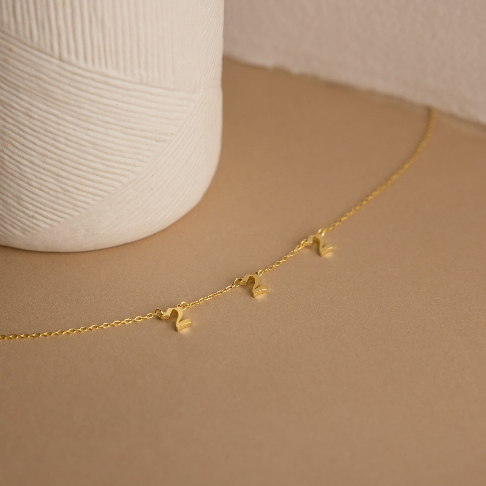 Vintage Charm: Old English Angel Number Necklace