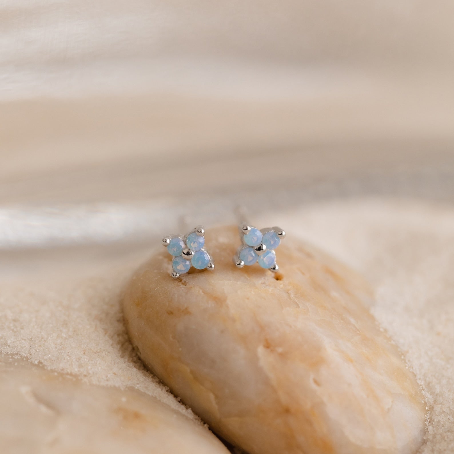 Ivy Flower Studs Sterling Silver