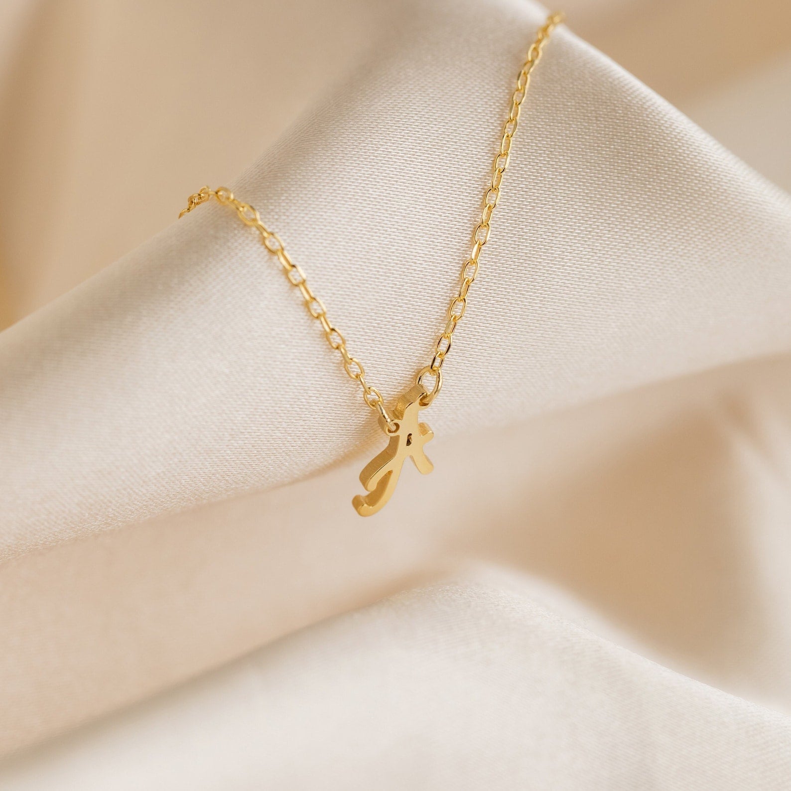 Charming Personalization: Custom Initial Necklace 18K Gold