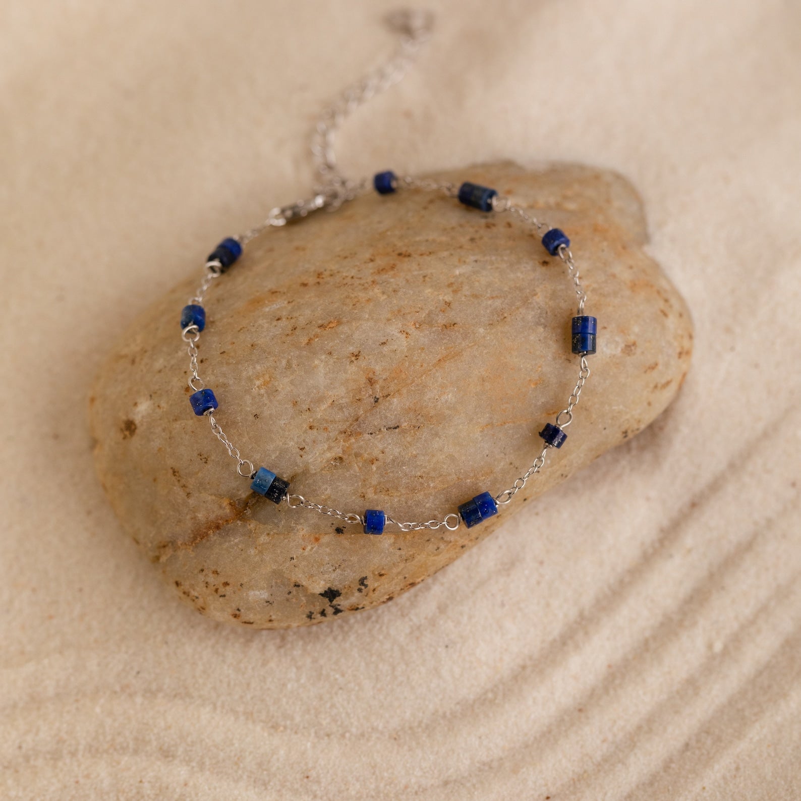 Azul Deep Blue Beaded Bracelet: Embrace Oceanic Elegance Sterling Silver