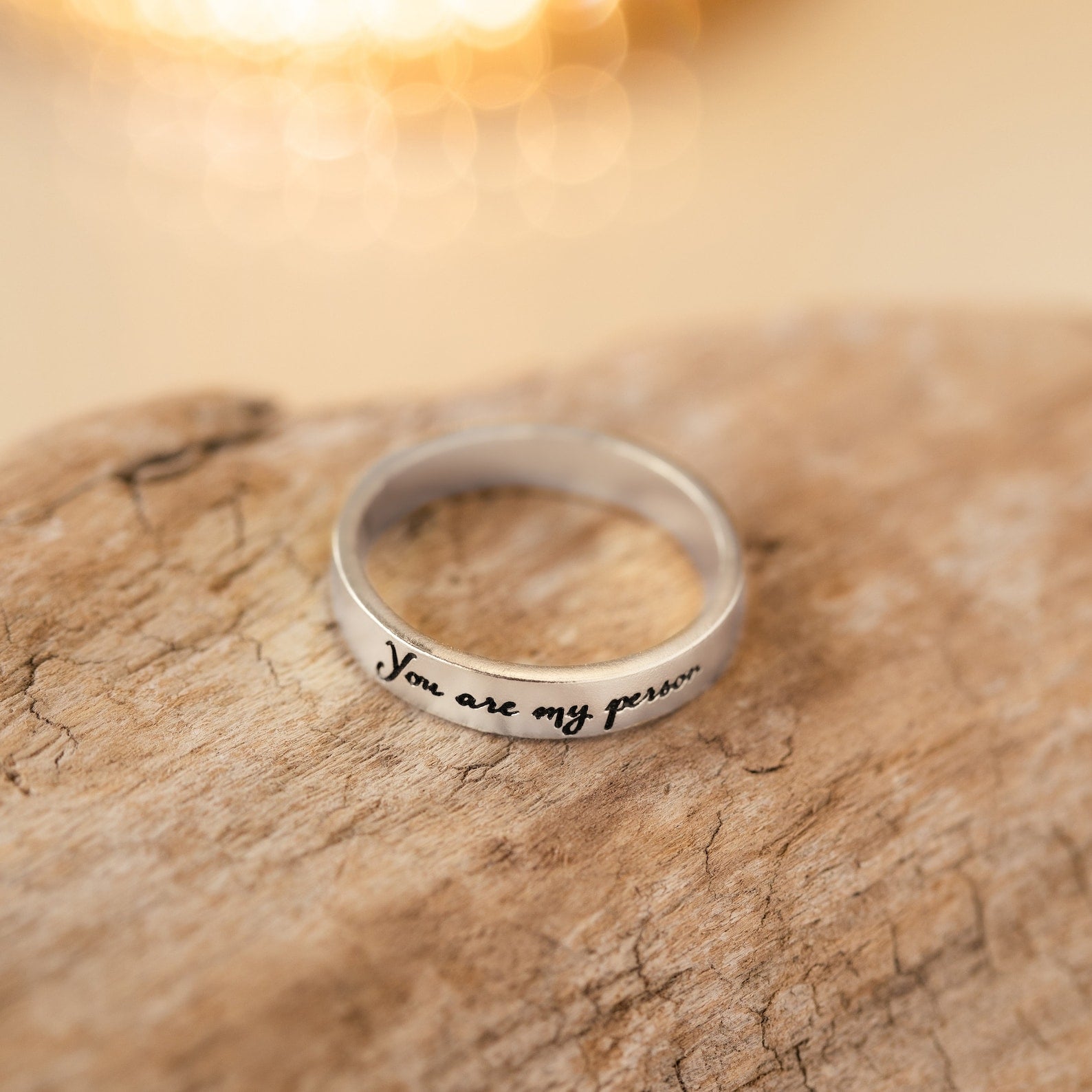 Personalized handwritten message ring