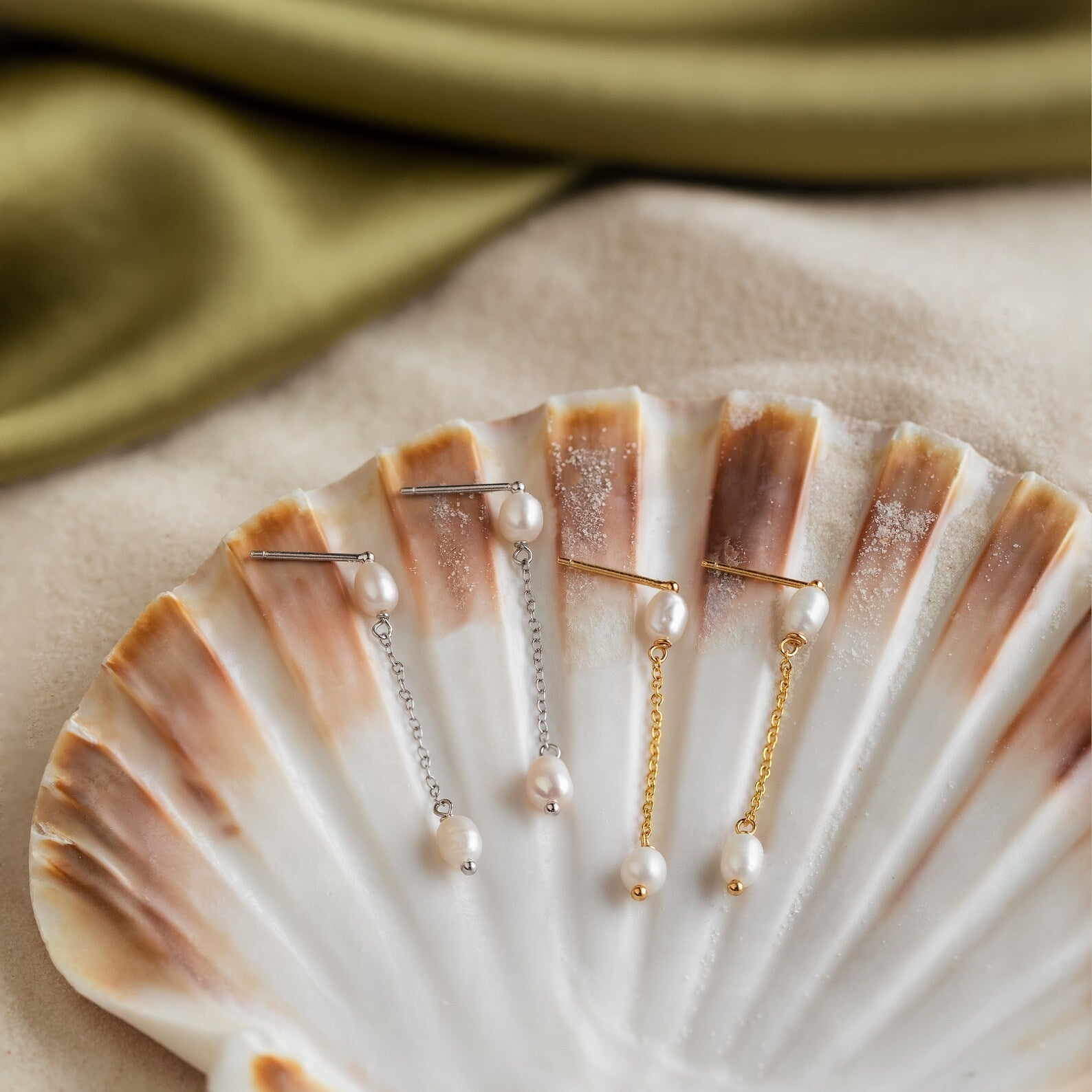 Subtle Pearl Drop Chain Earrings: Delicate Elegance for Every Occasion