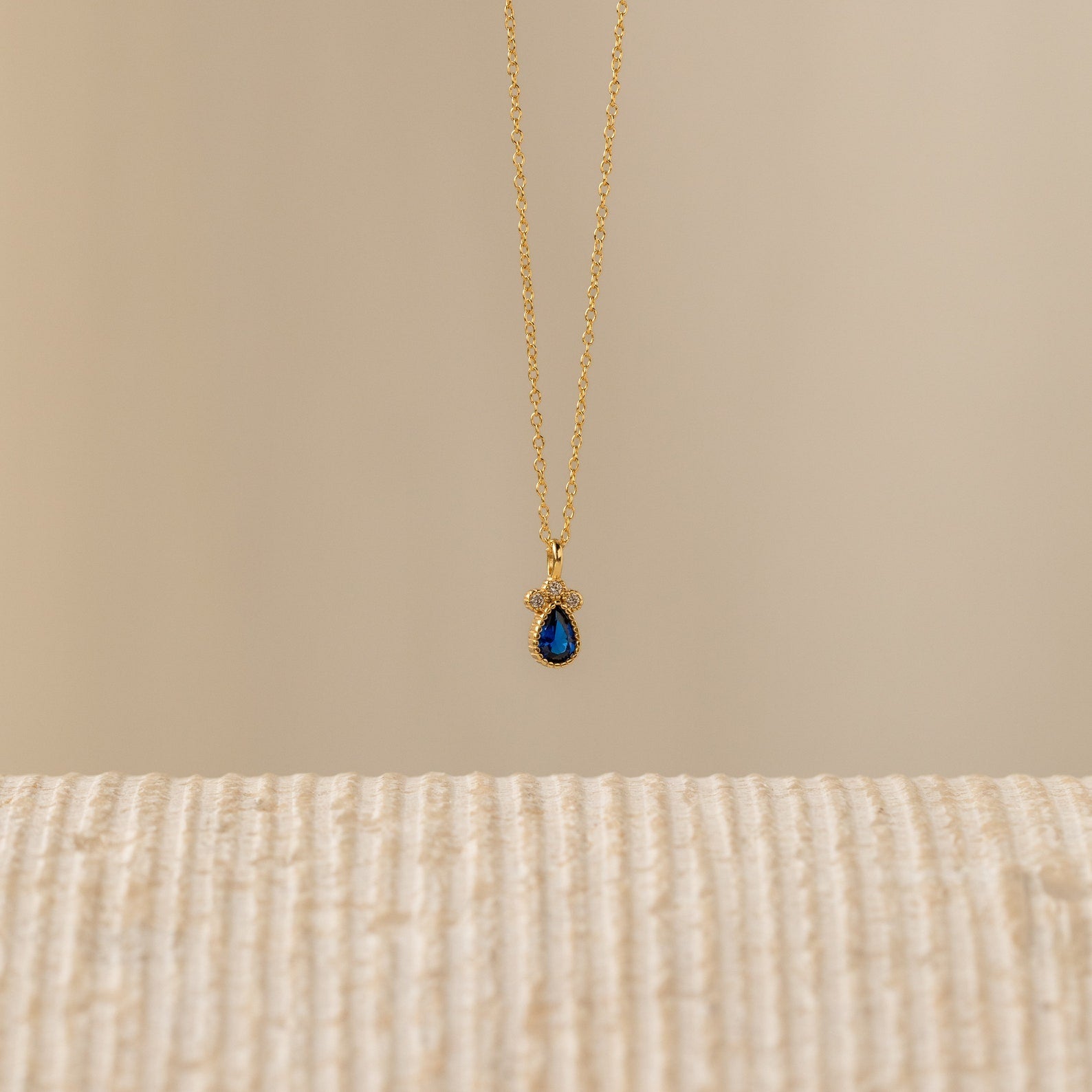 Timeless Sapphire Teardrop Necklace