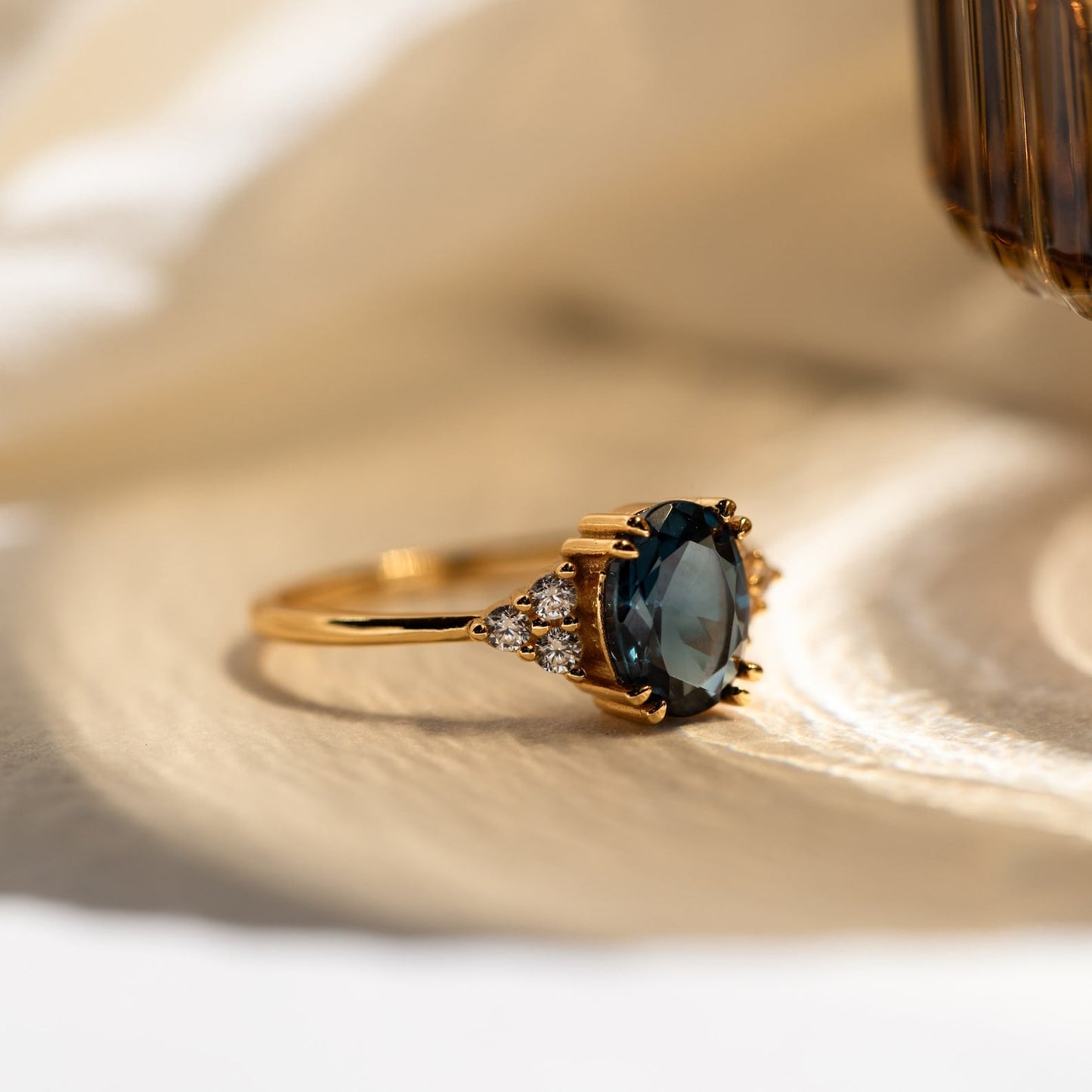 Vintage Elegance with a Modern Twist: Blue Topaz Diamond Ring