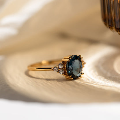Vintage Elegance with a Modern Twist: Blue Topaz Diamond Ring