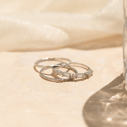 Dainty Diamond Stacking Ring Set: Sparkle in Every Stack 18K Gold