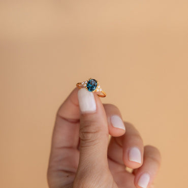 Vintage Elegance with a Modern Twist: Blue Topaz Diamond Ring