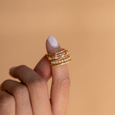 Sparkle and Shine with our Diamond Stacking Ring Set Sterling Silver