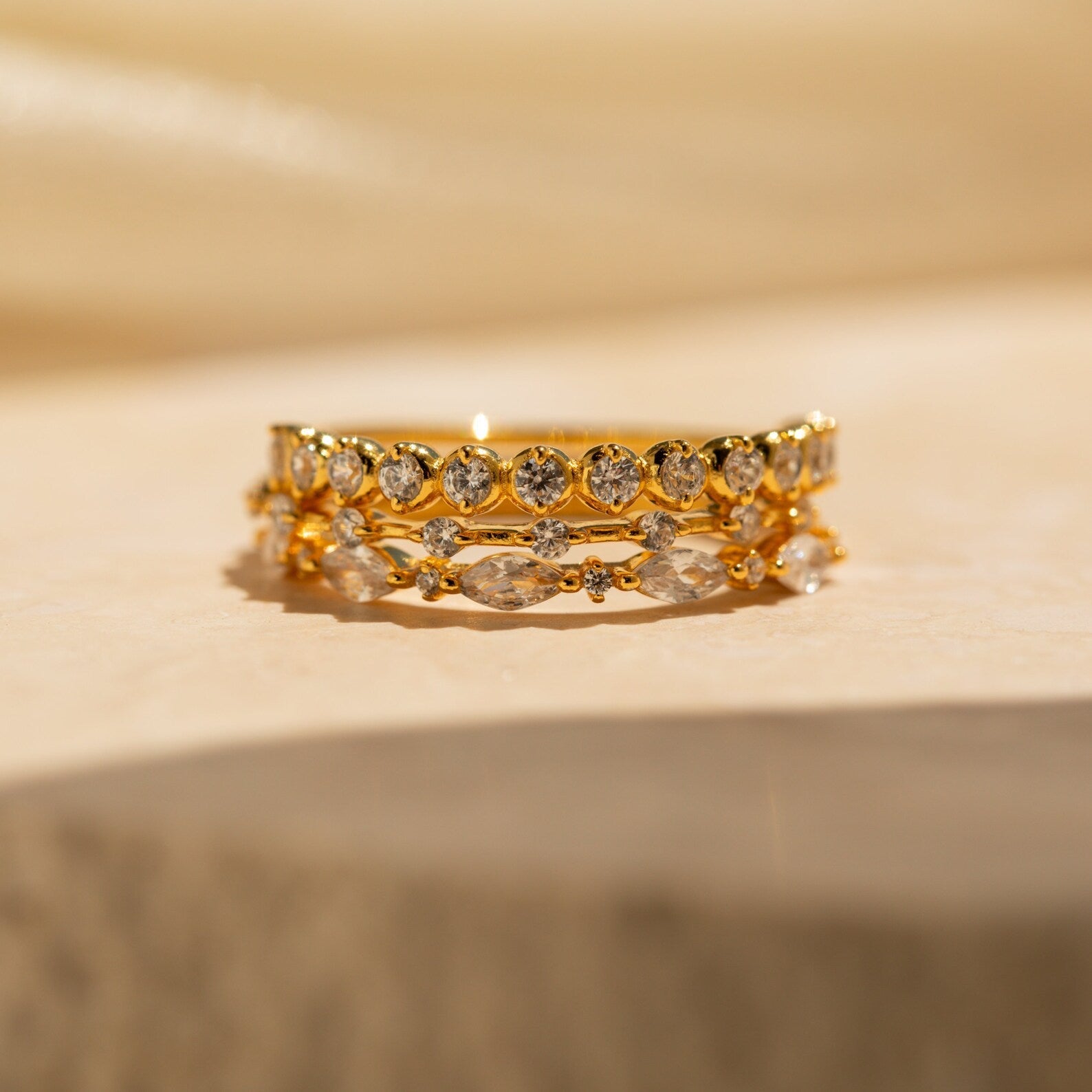 Sparkle and Shine with our Diamond Stacking Ring Set