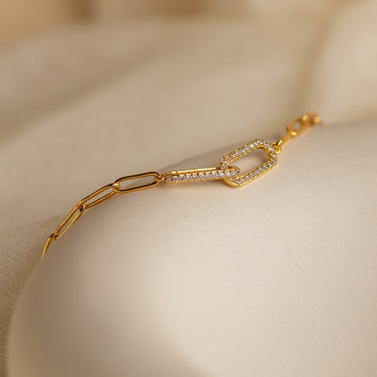 Radiant Sophistication: Pave Link Chain Bracelet