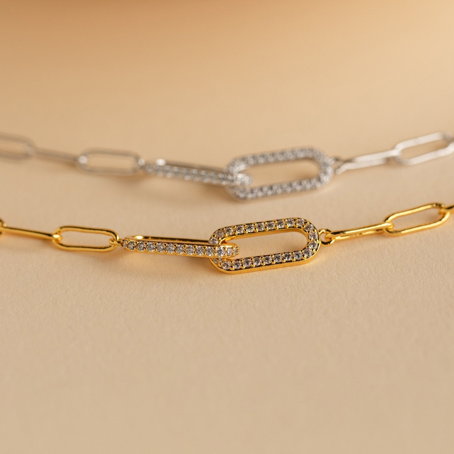 Radiant Sophistication: Pave Link Chain Bracelet