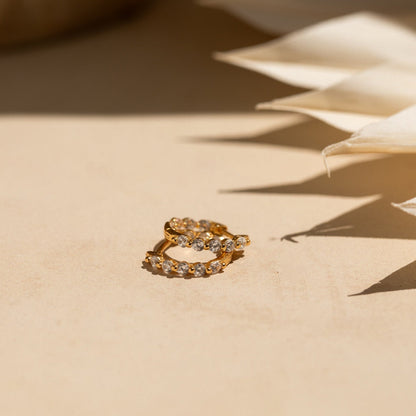 Inside Out Diamond Huggies 18K Gold