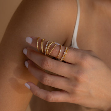 Dainty Diamond Stacking Ring Set: Sparkle in Every Stack