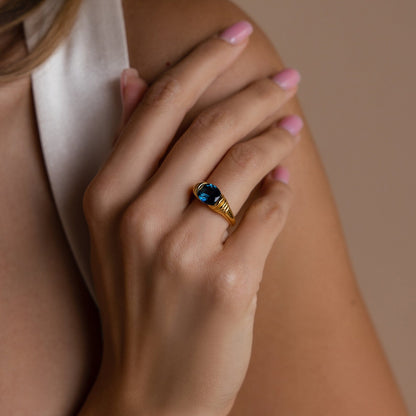 Make a Statement with our London Blue Topaz Signet Ring