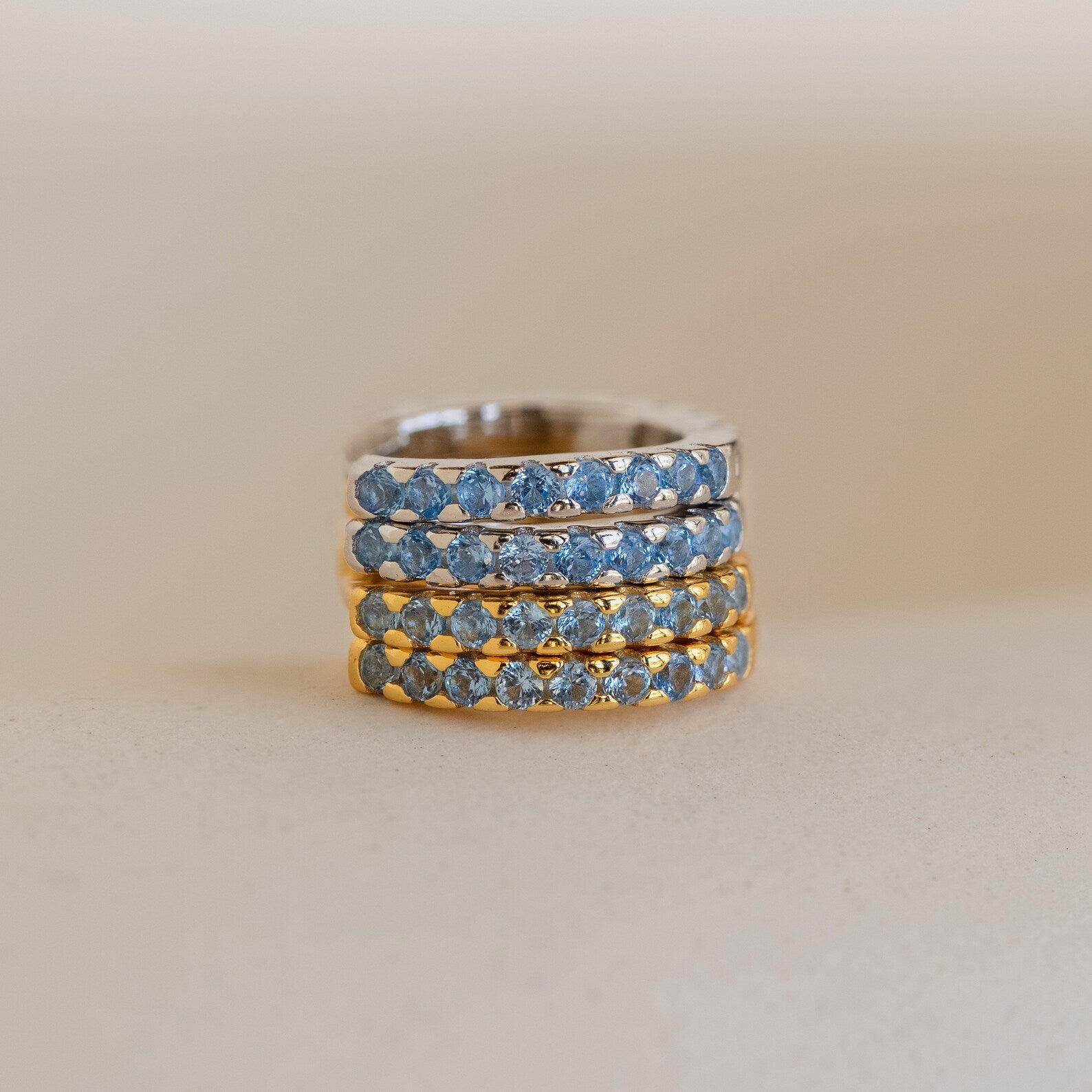 Ocean Breeze: Aquamarine Pave Huggie Earrings