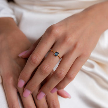 Embrace Vintage Elegance with the Blue Topaz Emerald Ring