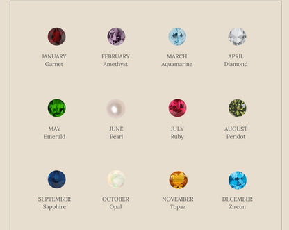 Triple Birthstone Huggies