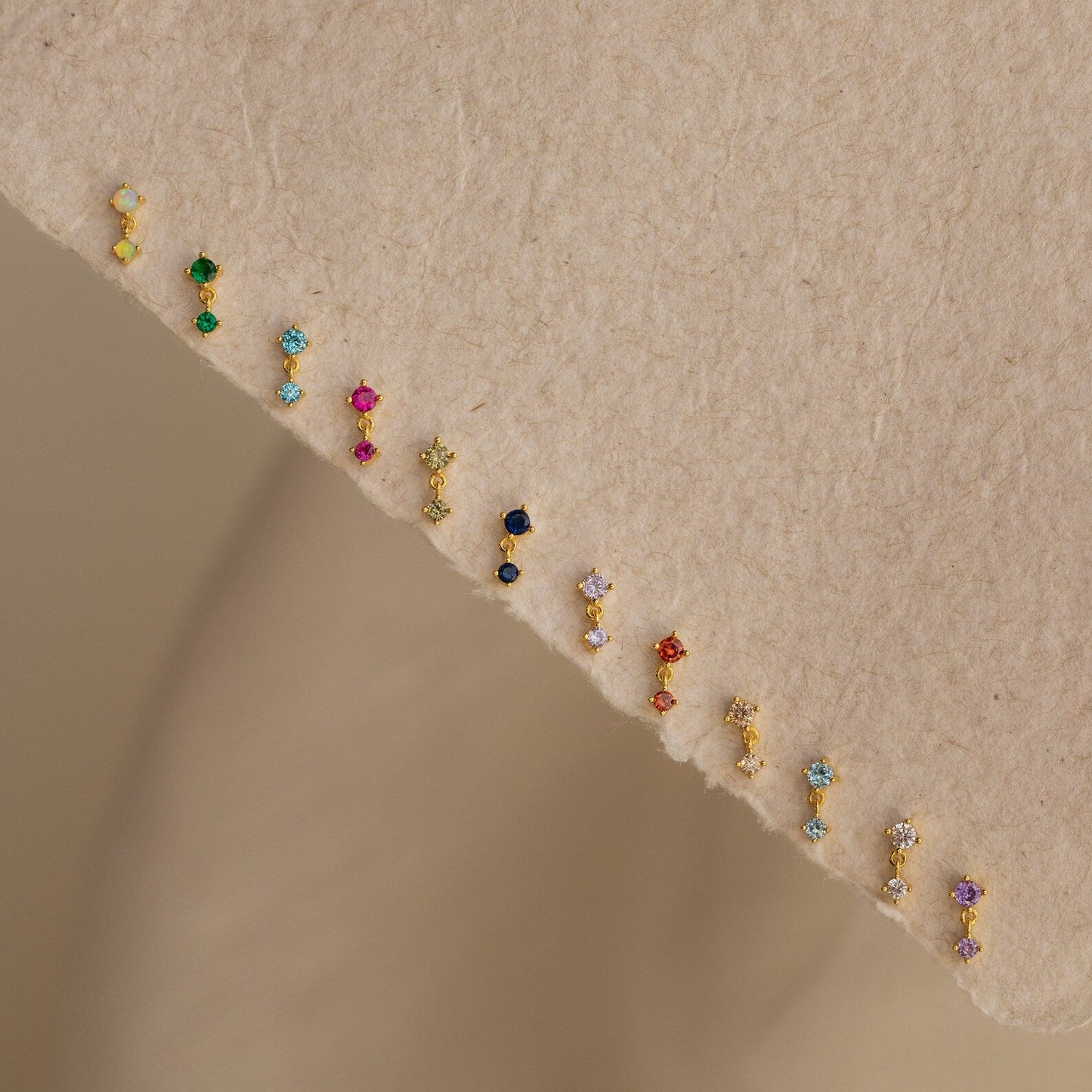 Birthstone Elegance: Dainty Birthstone Drop Earrings
