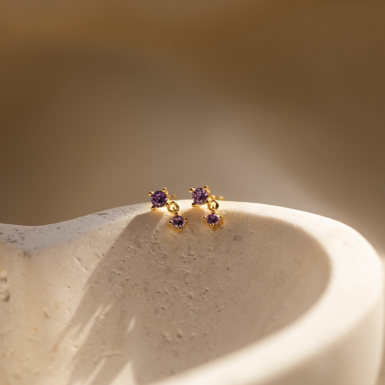 Dainty Birthstone Drop Earrings