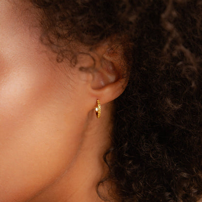 Radiate Sunshine with Our Citrine Huggie Earrings