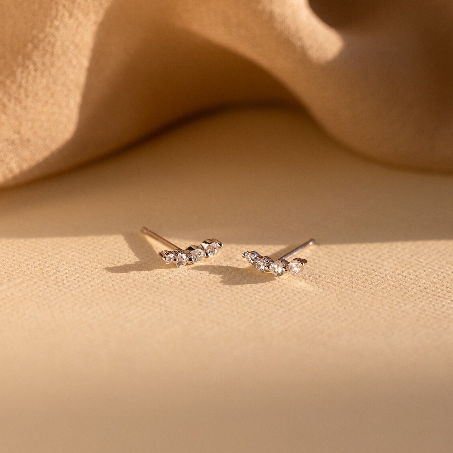 Tiny Diamond Climbers Sterling Silver