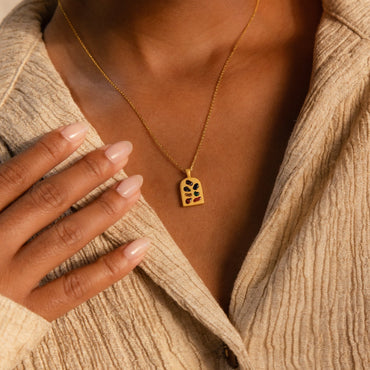 Mosaic Splendor: Abstract Art Deco Pendant Necklace